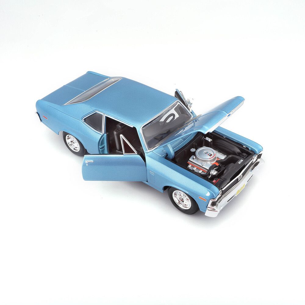 Maisto - 1/24 1970 Chevrolet Nova SS Metal Toy Car - Blue