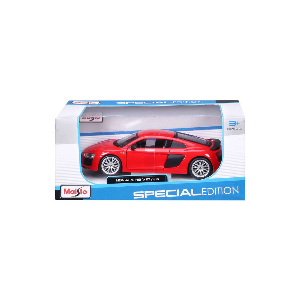 Maisto - 1/24 Audi R8 V10 Plus Metal Toy Car - Red