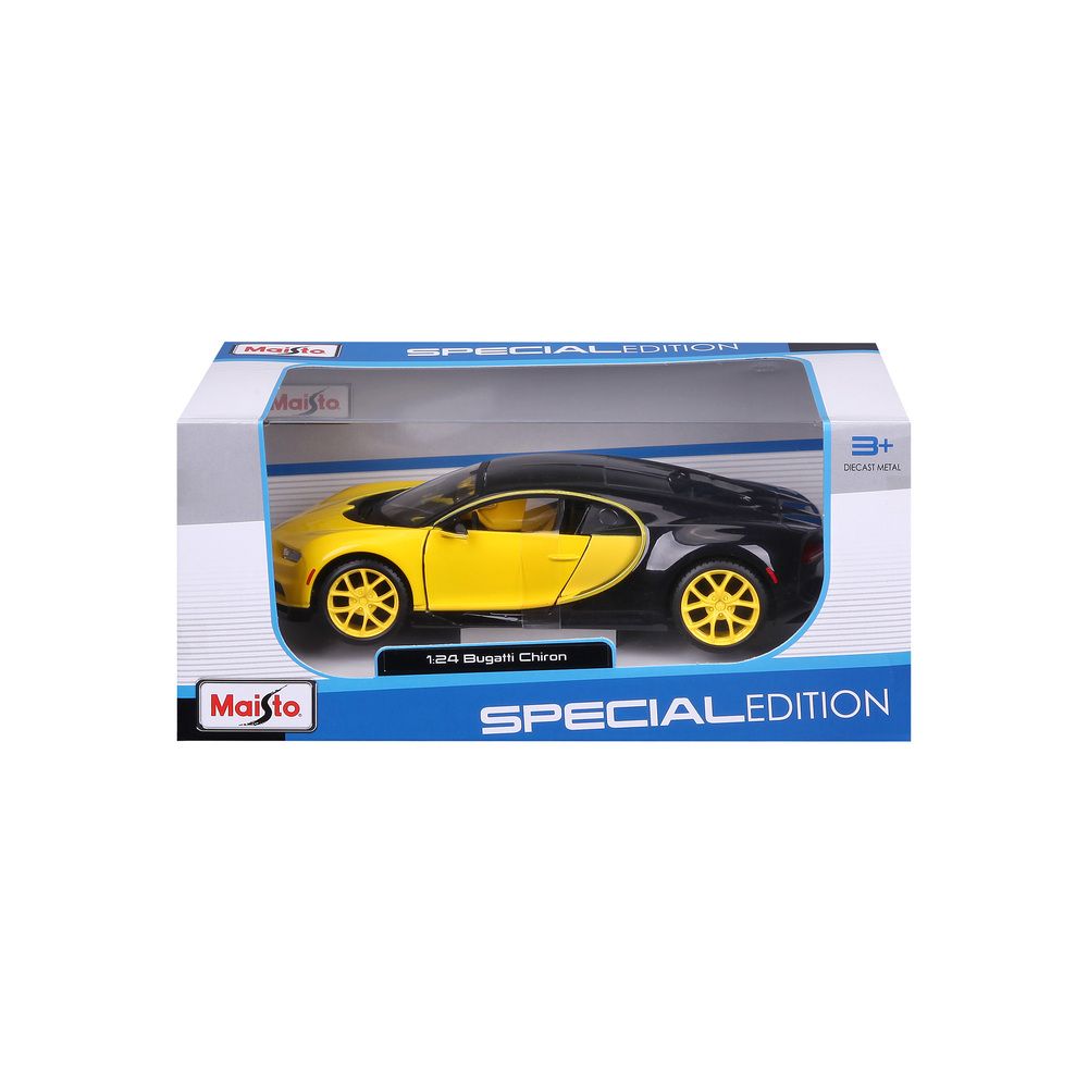 Maisto - 1/24 Bugatti Chiron Metal Toy Car - Yellow/Black