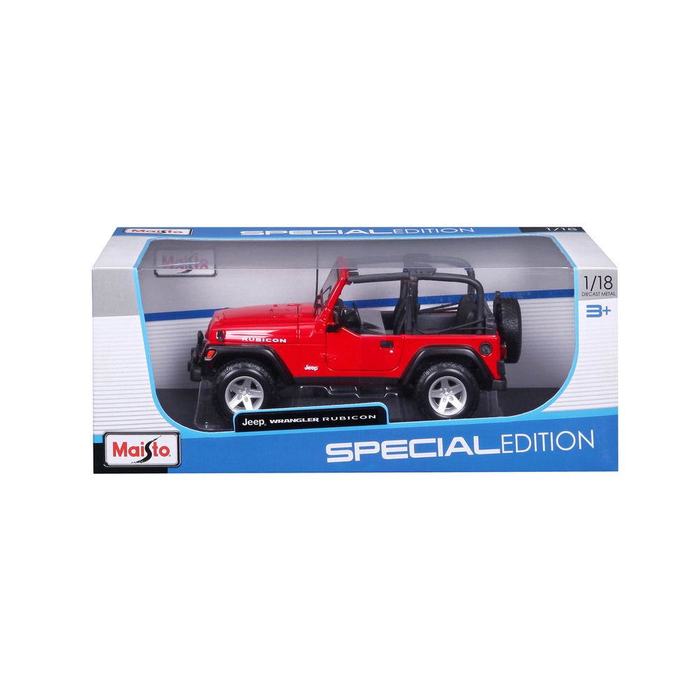 Maisto - 1/18 Wrangler Rubicon Metal Toy Jeep - Red