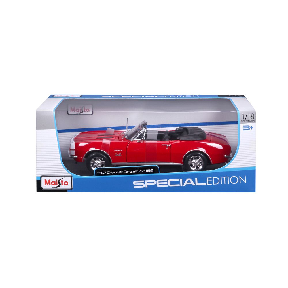 Maisto - 1/18 1967 Chevrolet Camaro Metal Toy Car - Red