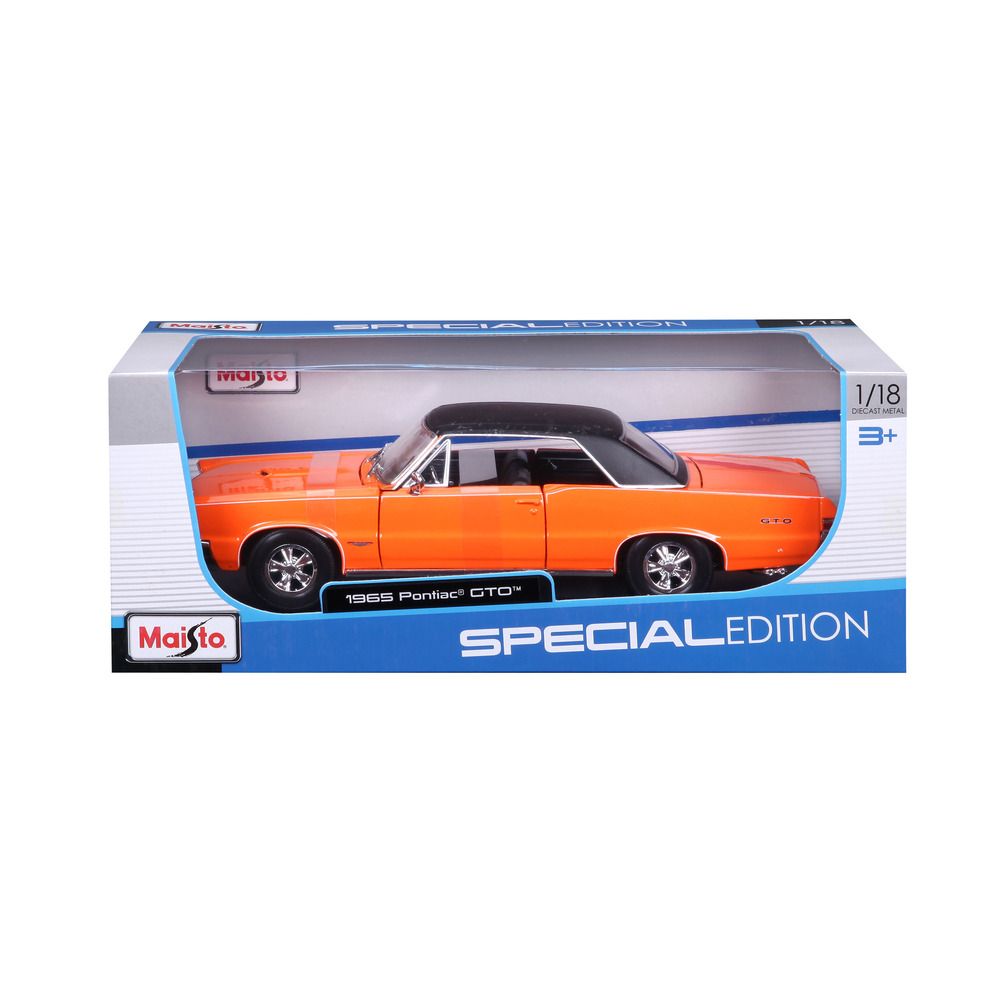 Maisto - 1/18 1965 Pontiac GTO Hurst Edition Metal Toy Car - Orange