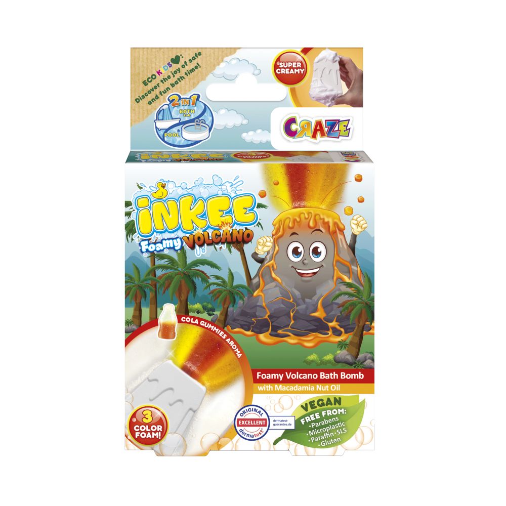 Craze - Inkee Foamy Volcano Bath Bomb - Oil & Playful Cola Gummies Aroma