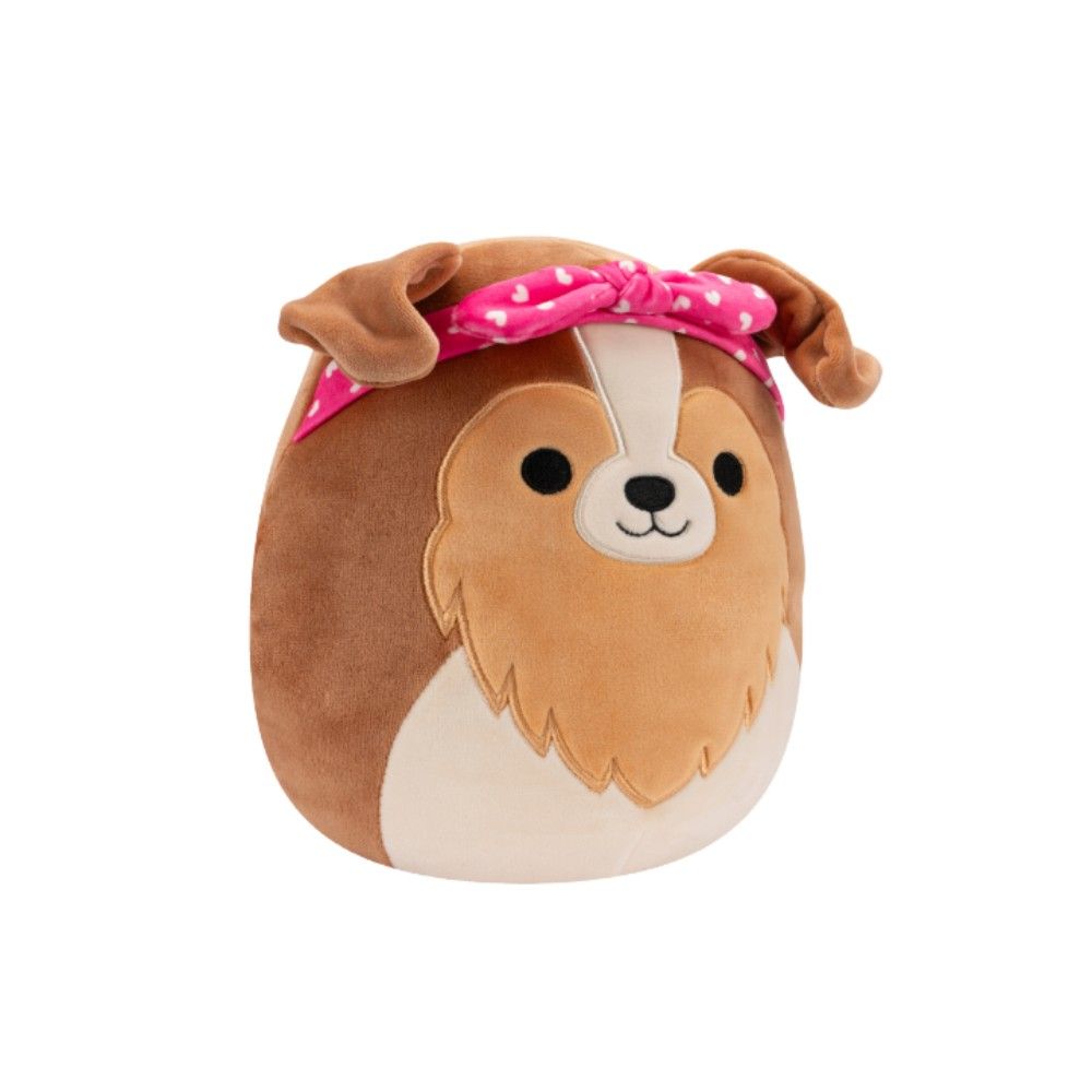 Squishmallows - Little Plush - Clip-On - Andres - Brown Sheltie w/Heart Bandana 3.5"