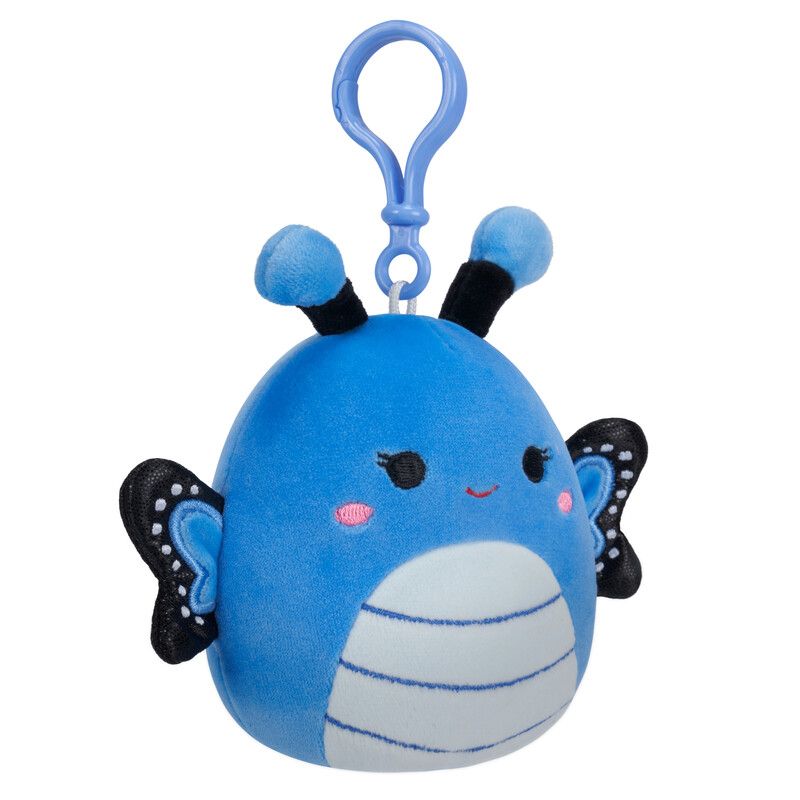 Squishmallows - Waverly Butterfly Clip-On Plush Toy - Blue - 9 cm