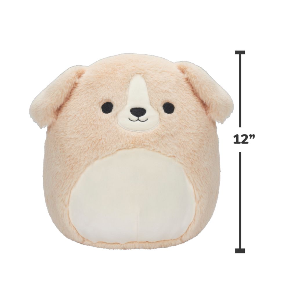 Squishmallows - Fuzzamallows Stevon Dog Plush Toy - 30cm - Tan