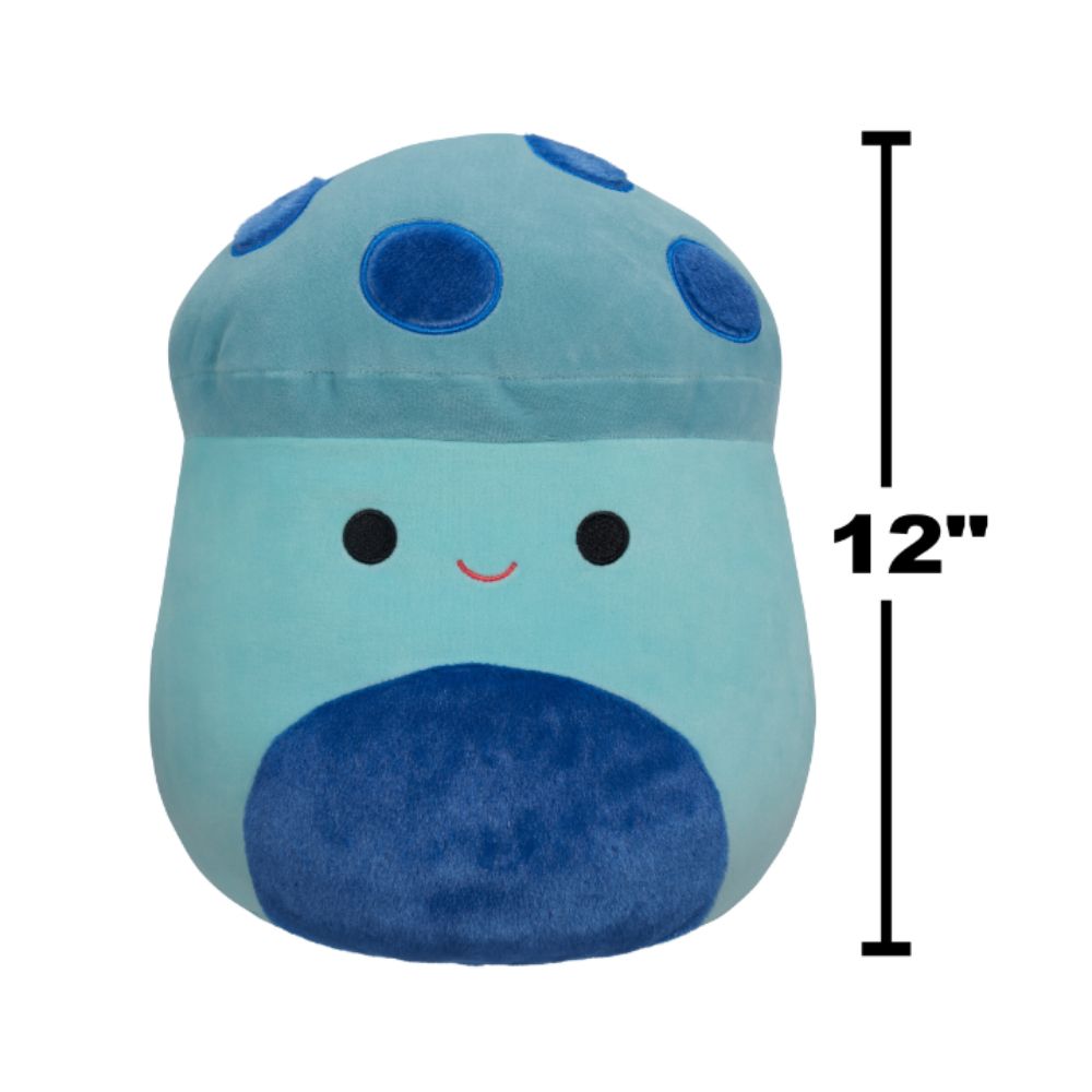 Squishmallows - Ankur Teal Mushroom With Blue Fuzzy Spots And Belly Plush Toy - 30cm