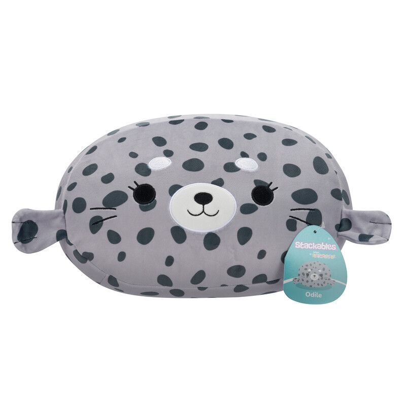 Squishmallows - Stackables Odile Spotted Seal Plush Toy - Grey - 30 cm