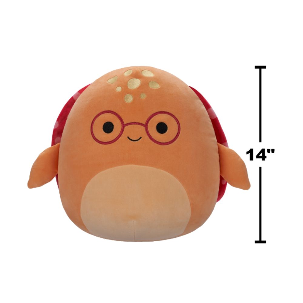 Squishmallows - Leatherback Turtle With Glasses Plush Toy - 35cm - Orange