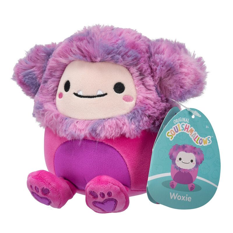 Squishmallows - Woxie Bigfoot Little Plush Toy - Magenta - 12 cm