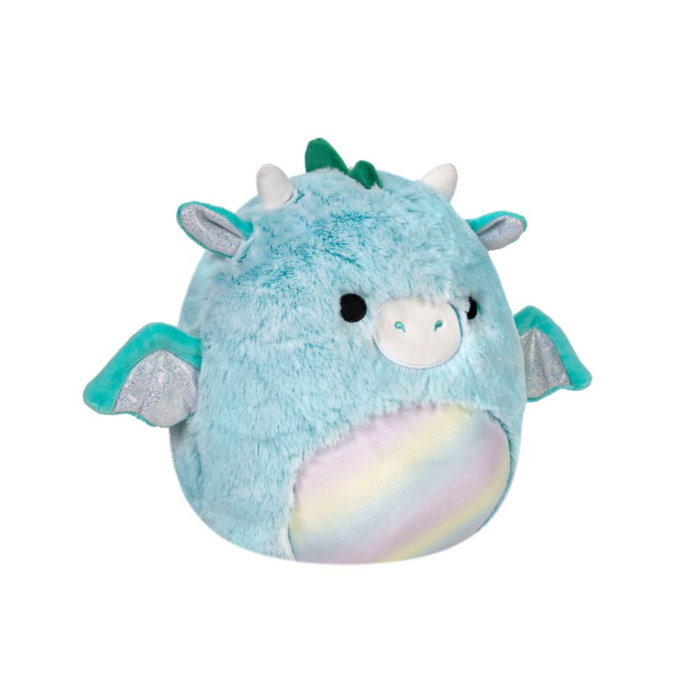 Squishmallows - Fuzzamallows Lorelai Dragon Plush Toy - 30cm - Teal