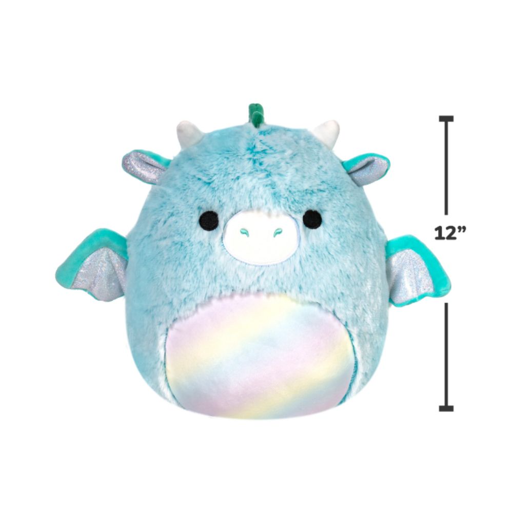 Squishmallows - Fuzzamallows Lorelai Dragon Plush Toy - 30cm - Teal