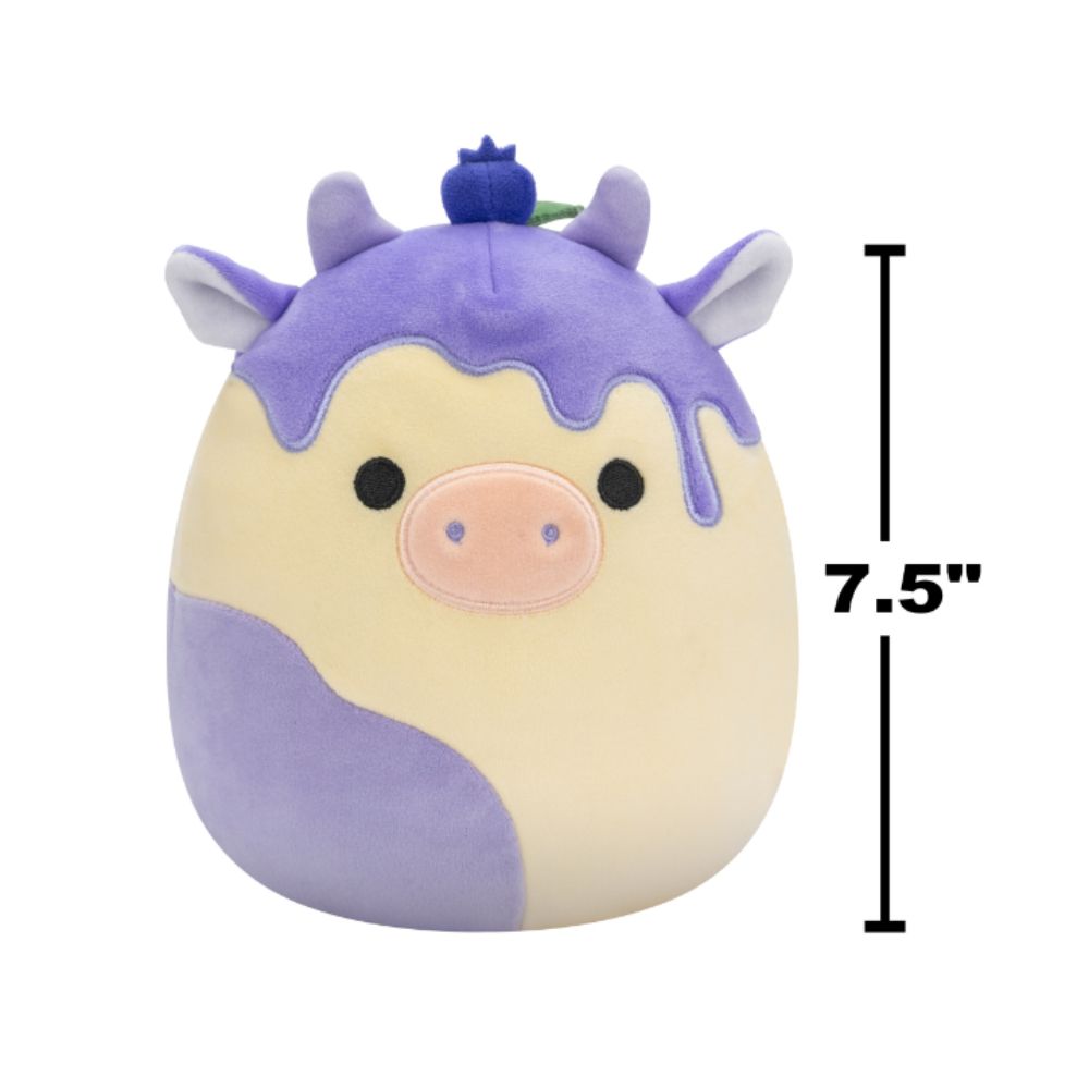 Squishmallows - Cyrus Blueberry Cheesecake Cow Plush Toy - 19 cm