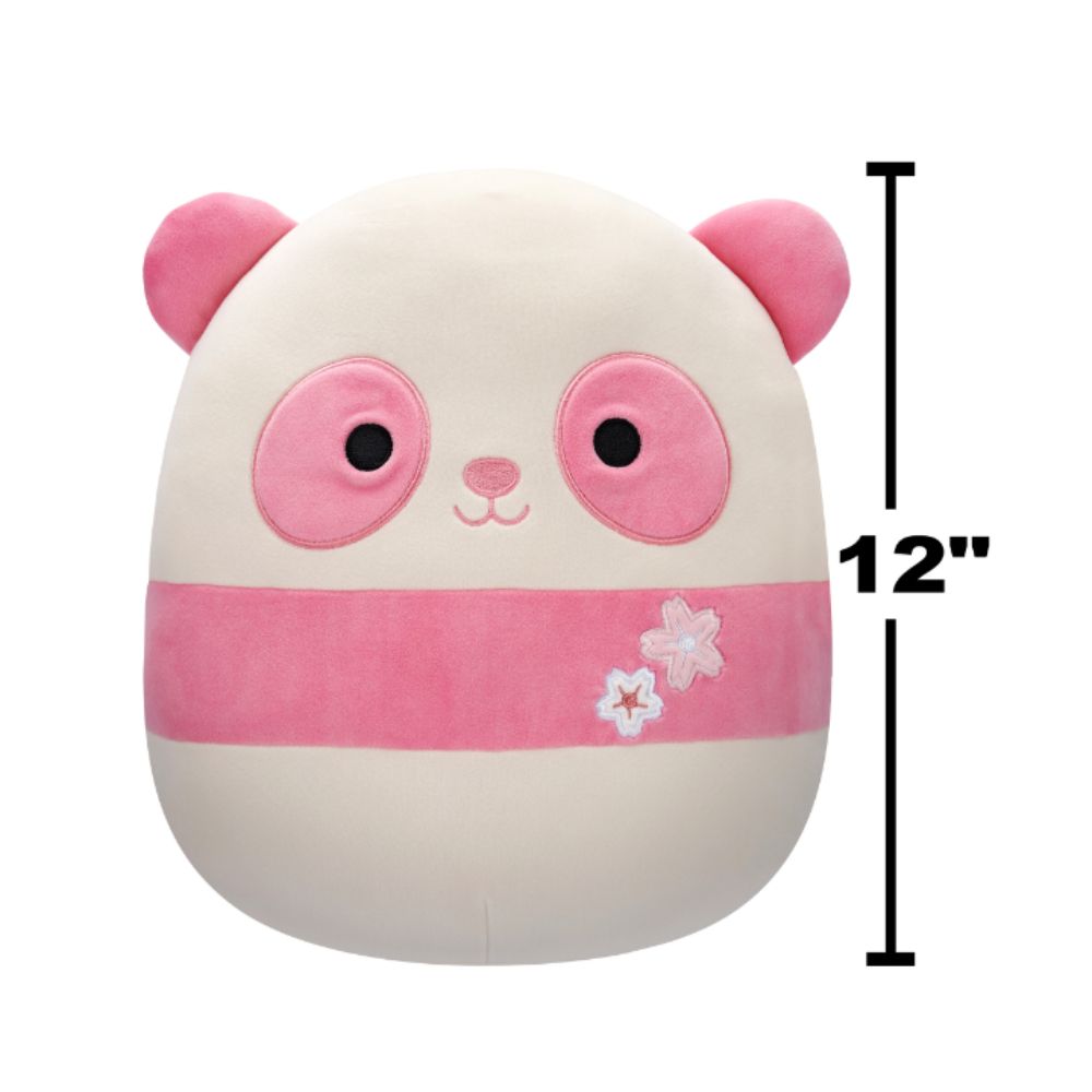 Squishmallows - Matlin Panda With Sakura Flowers Plush Toy - 30cm - Pink/White