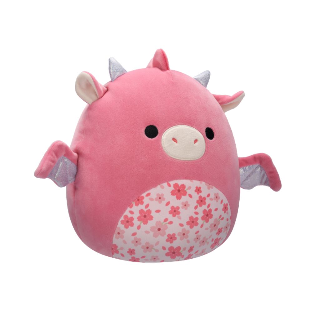 Squishmallows - Aegi Dragon With Sakura Flower Belly Plush Toy - 30cm - Pink