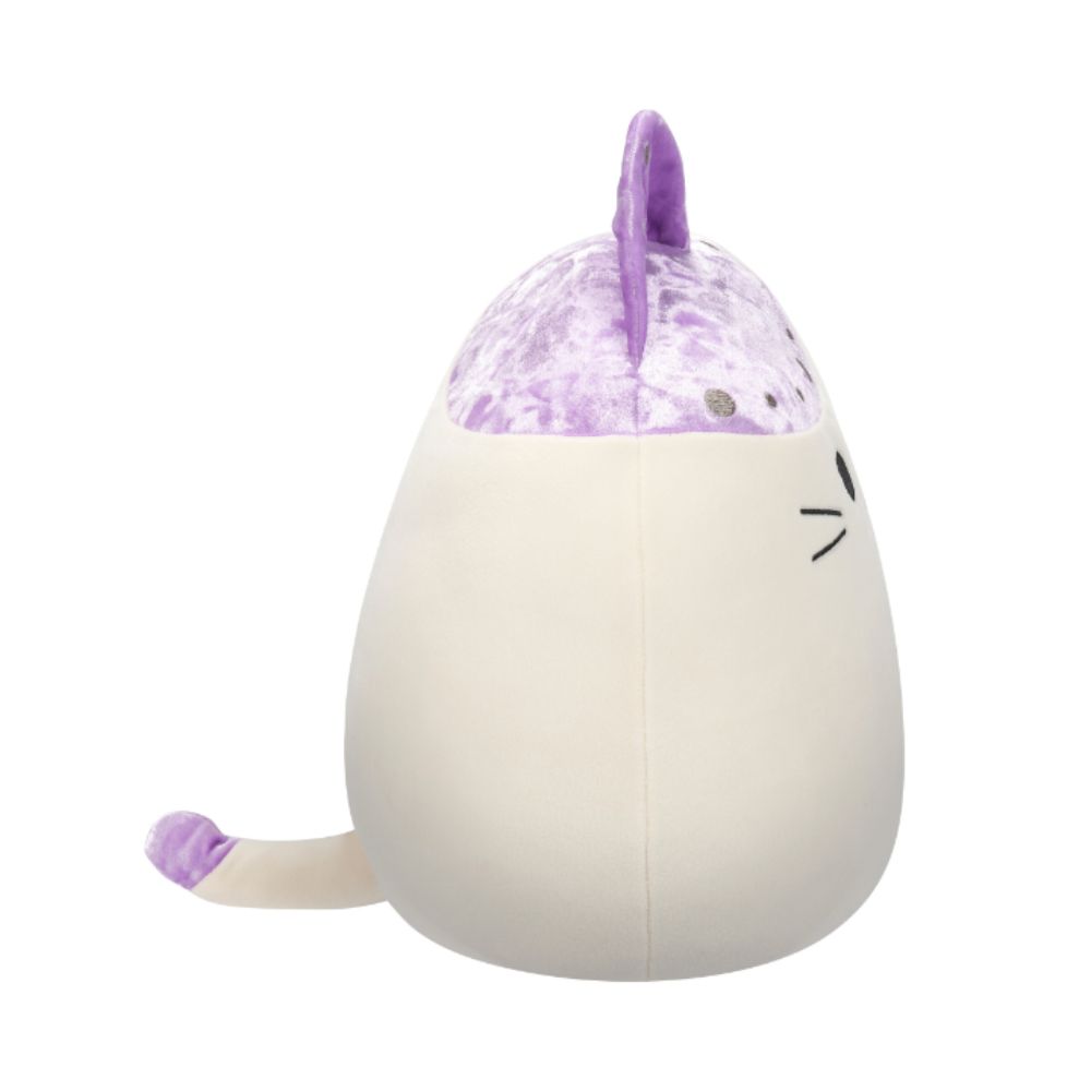 Squishmallows - Velvet Cat With Purple Ears And Spot Plush Toy - 30cm - White/Purple