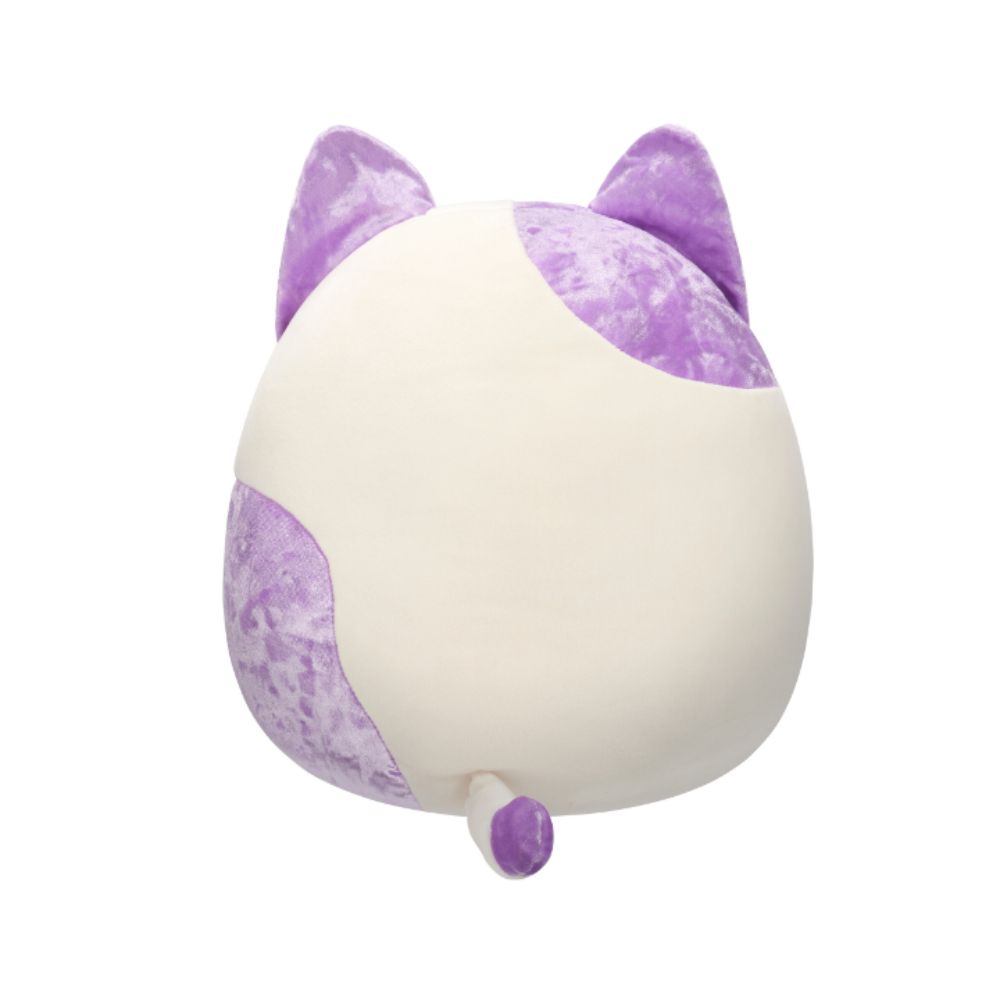 Squishmallows - Velvet Cat With Purple Ears And Spot Plush Toy - 30cm - White/Purple