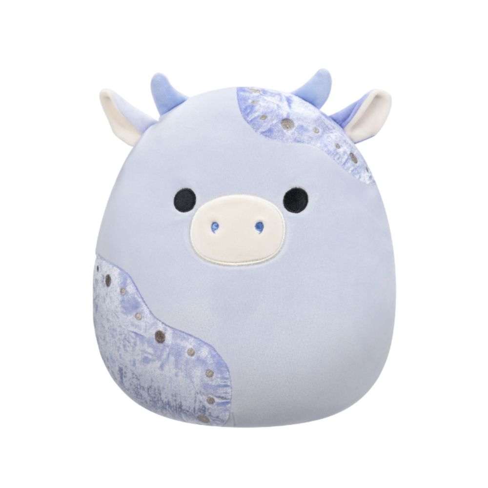 Squishmallows - Velvet Cow With Blue Patches Plush Toy - 30cm - Light Blue