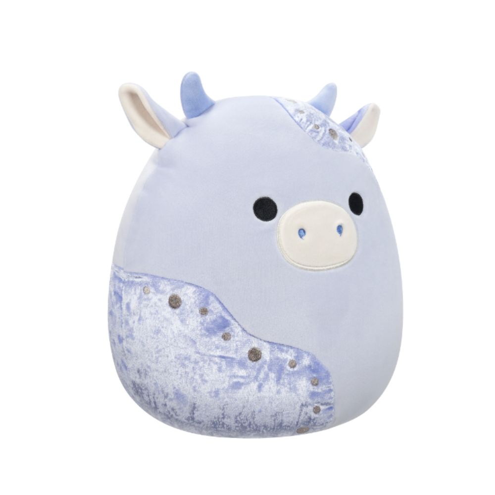 Squishmallows - Velvet Cow With Blue Patches Plush Toy - 30cm - Light Blue