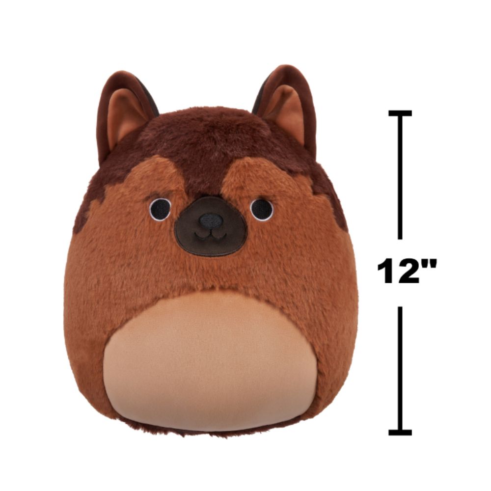 Squishmallows - Mario German Shepard Fuzzamallows Plush Toy - 30cm - Brown