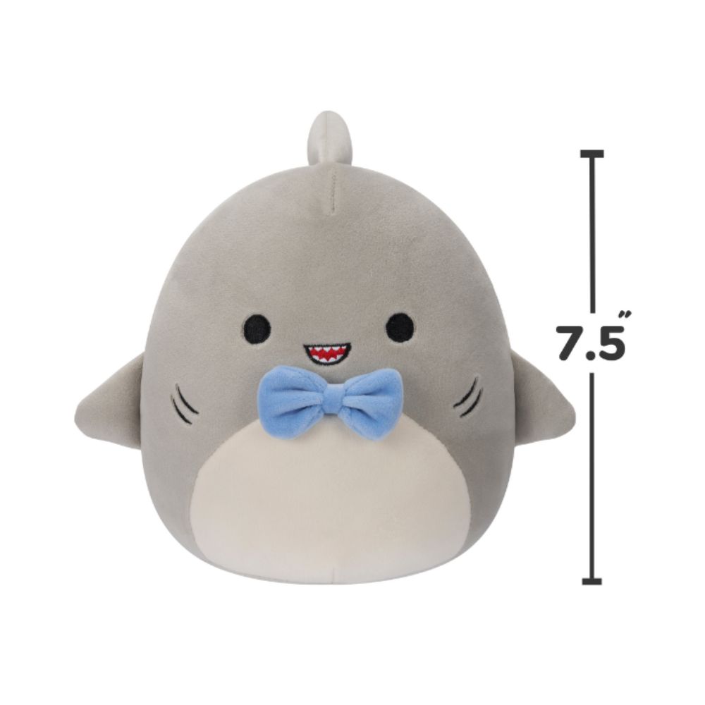 Squishmallows - Gordon Shark Blu Bowtie Plush Toy - 19cm - Grey