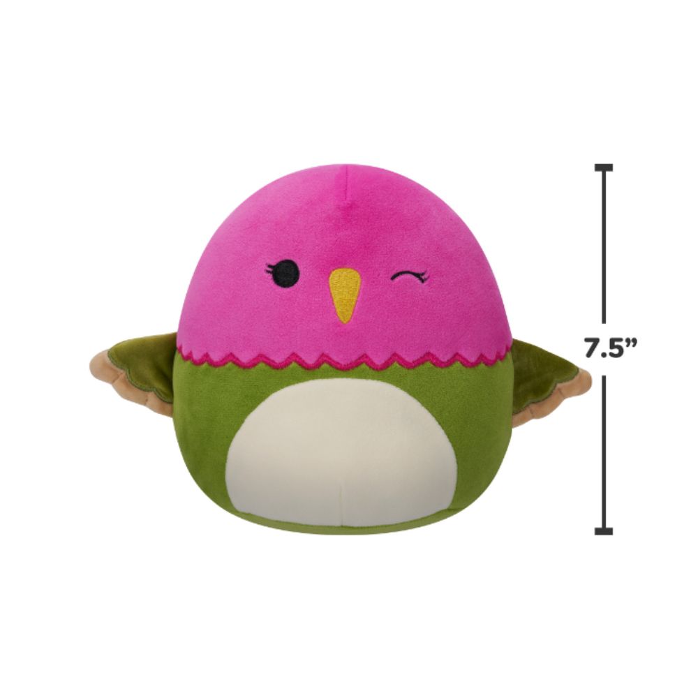 Squishmallows - Na Ima Hmngbrd Plush Toy - 19cm - Pink/Green