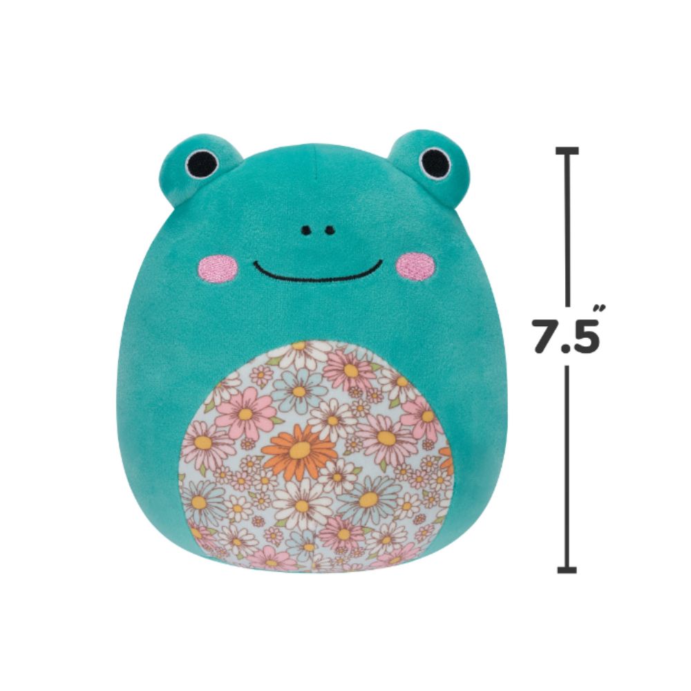 Squishmallows - Robert Frog With Floral Belly Plush Toy - 19cm - Aqua