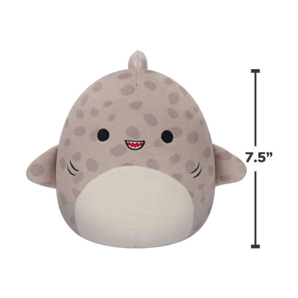 Squishmallows - Azi The Leopard Shark Plush Toy - 19cm - Grey