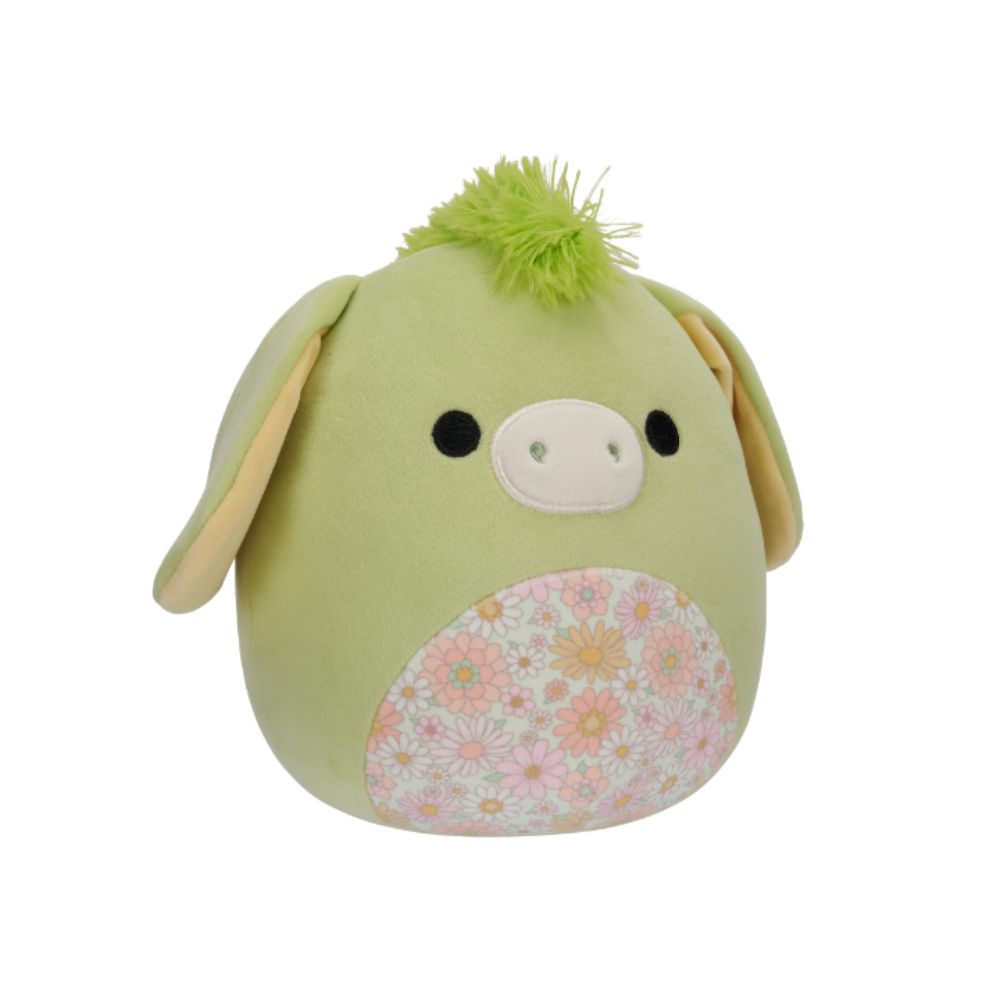 Squishmallows - Juniper The Donkey With Floral Belly Plush Toy - 19cm - Green