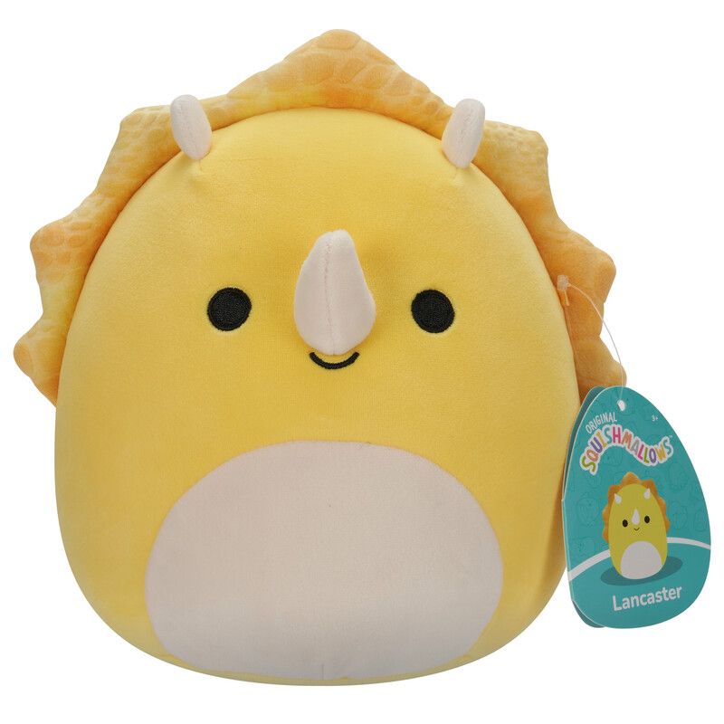 Squishmallows - Lancaster Triceratops Plush Toy - Yellow - 19 cm