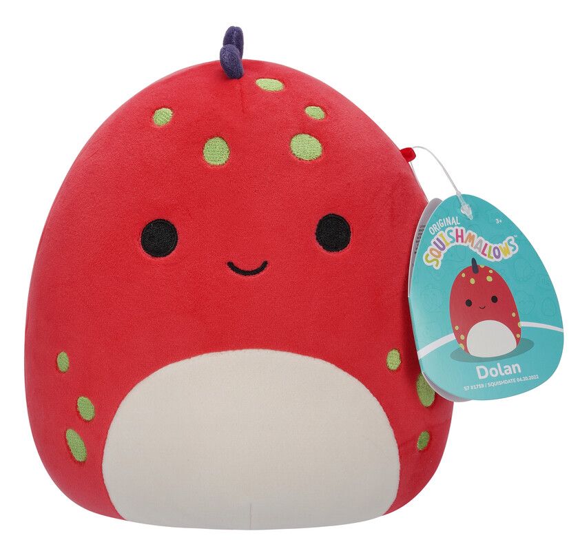 Squishmallows - Dolan Dino Plush Toy - Red - 19 cm