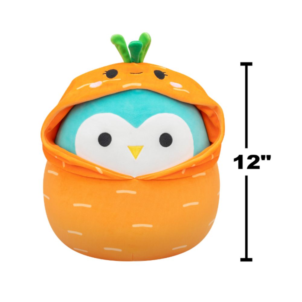 Squishmallows - Winston The Teal Owl In Caroleena Outfit Plush Toy - 30cm