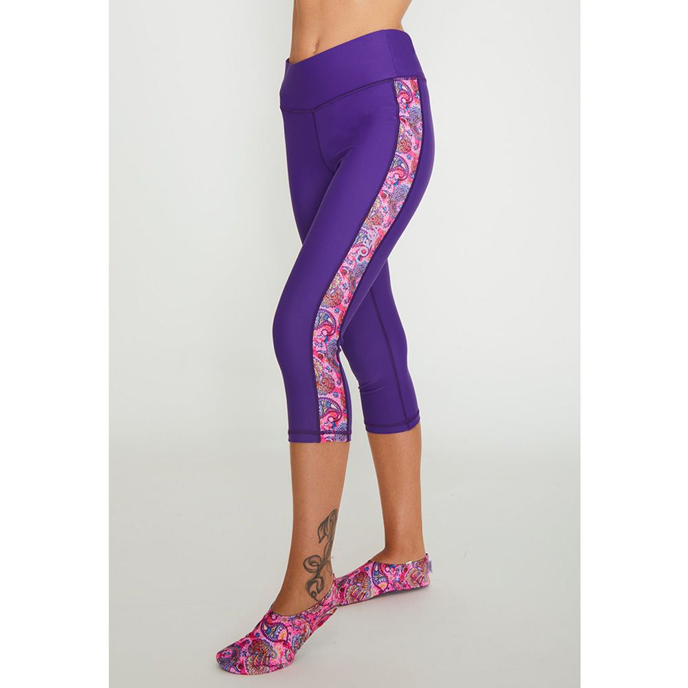 Coega Sunwear - Ladies 3/4 Swim Tights - Mauve Paisley