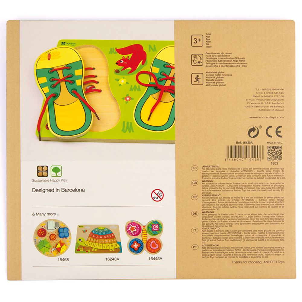 Andreu Toys - Lacing Shoes Puzzle