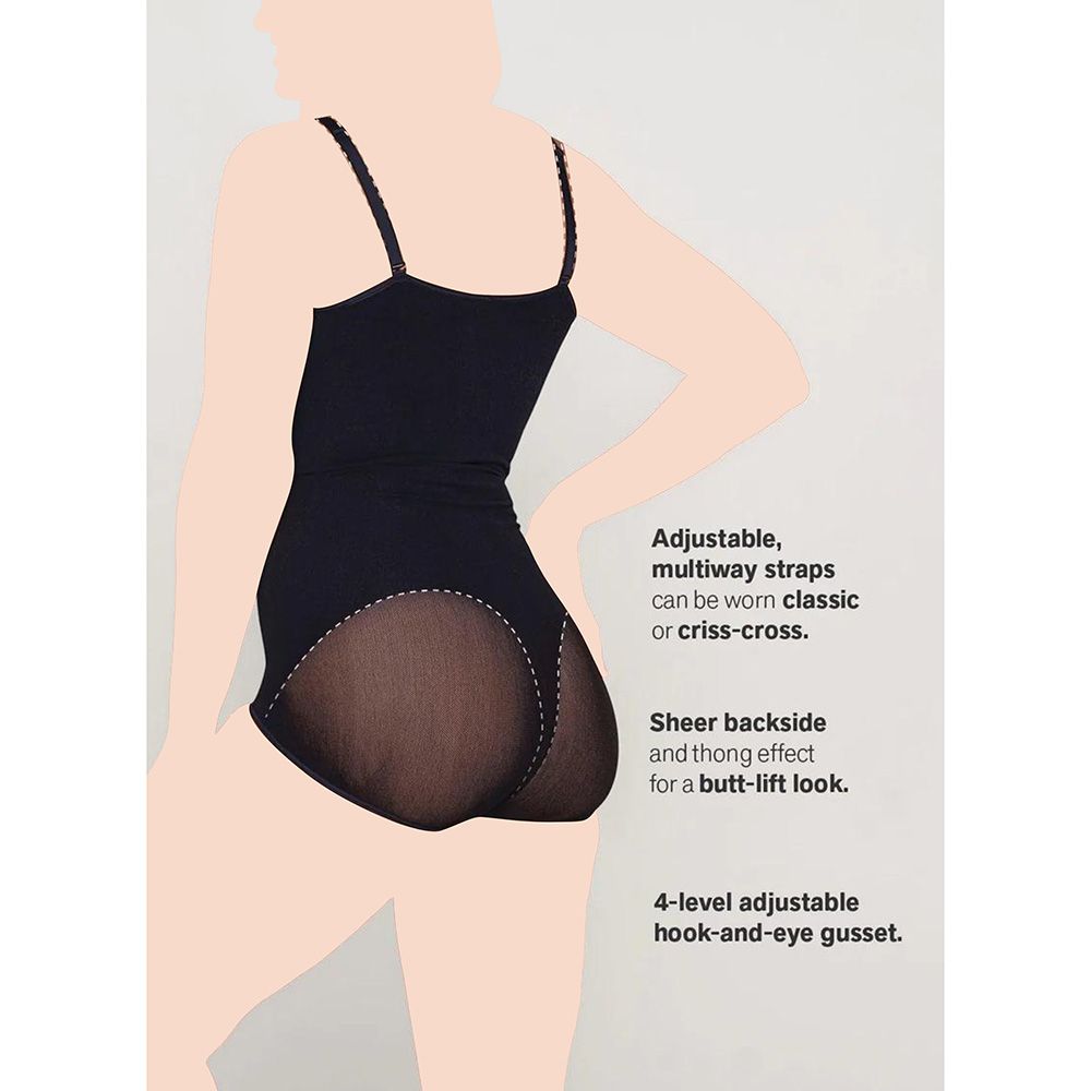 Mums & Bumps - Leonisa - Invisible Bodysuit Shaper W/ Targeted Compression - Black