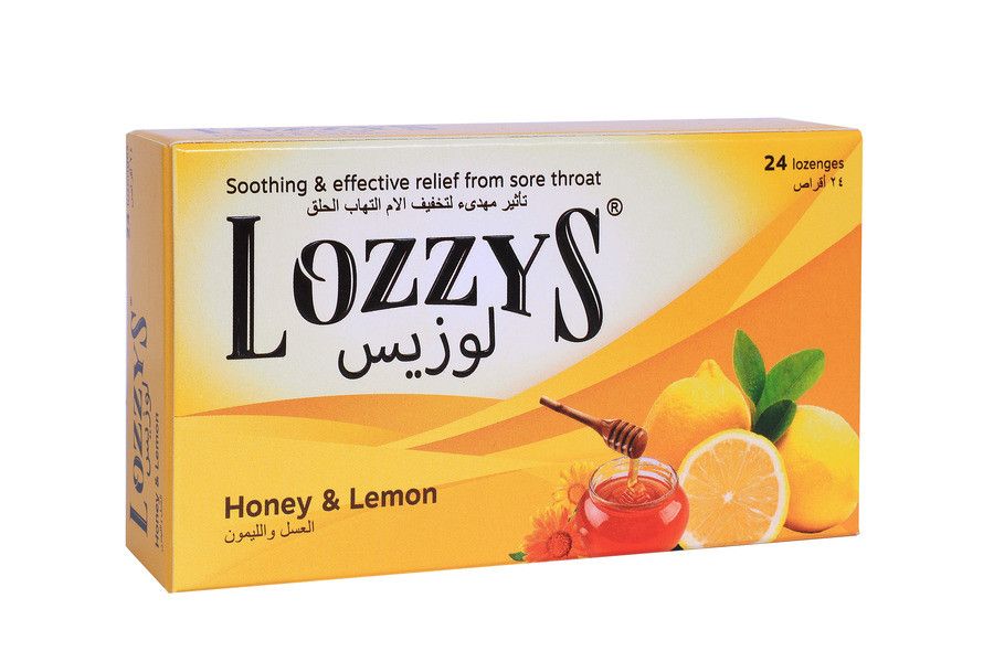 Lozzys - Sore Throat Relief Lozenges - Honey & Lemon - 24 Pcs