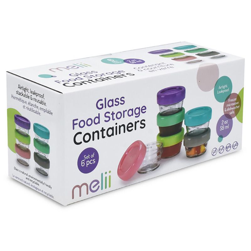 Melii - Glass Food Container - 2oz - 6pcs