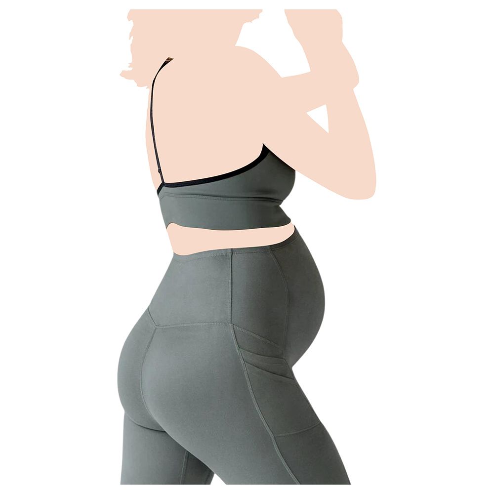 Mums & Bumps - Blanqi - Active Maternity Pocket Leggings - Olive Green