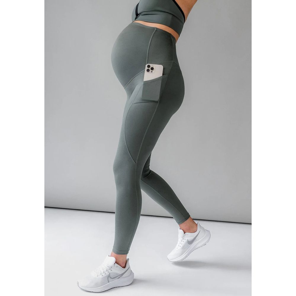 Mums & Bumps - Blanqi - Active Maternity Pocket Leggings - Olive Green