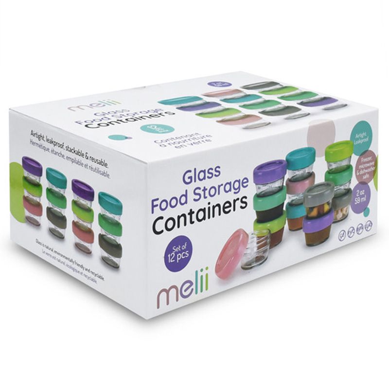 Melii - Glass Food Container - 2oz - 12pcs