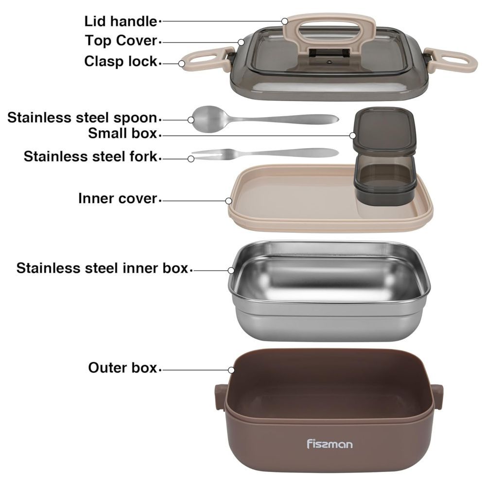 Fissman - Single Deck Compartment Lunch Box - 1000 ml