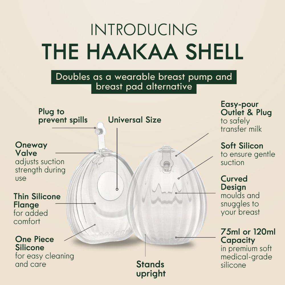 Haakaa - Wearable Manual Breast Pump - Clear - 120 ml - Pack of 2