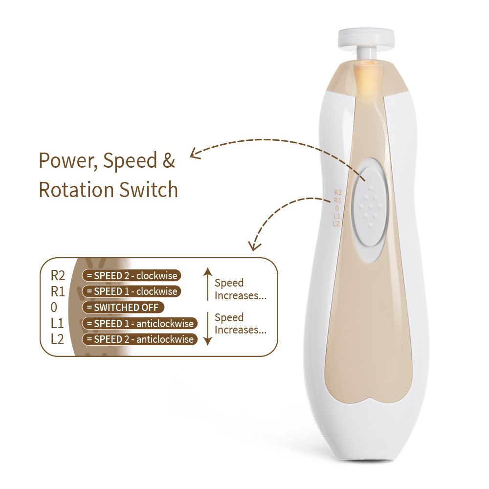 Haakaa - Electric Baby Nail Trimmer Set - Acorn