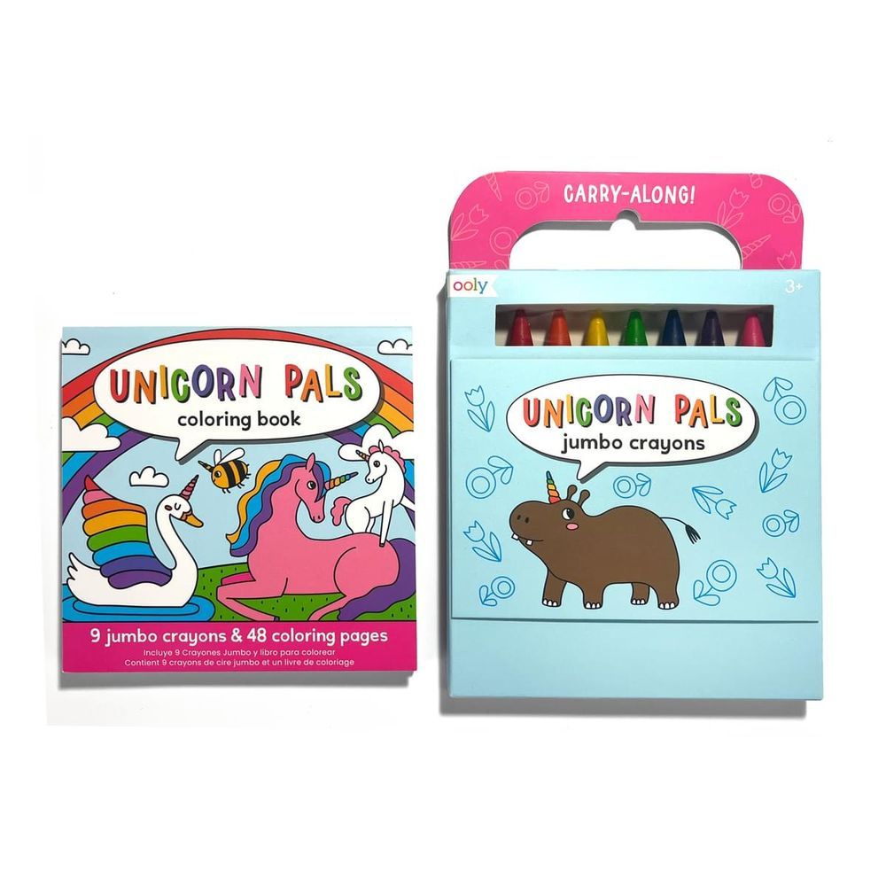 Ooly - Carry Along Crayons And Coloring Book Kit - Unicorn Pals