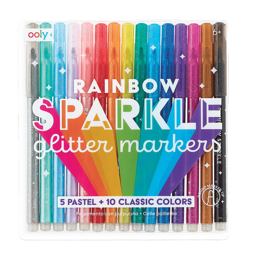 Ooly - Rainbow Sparkle Glitter Markers - 15pcs