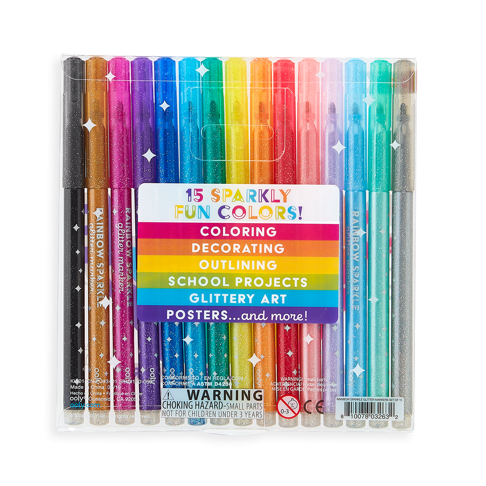 Ooly - Rainbow Sparkle Glitter Markers - 15pcs