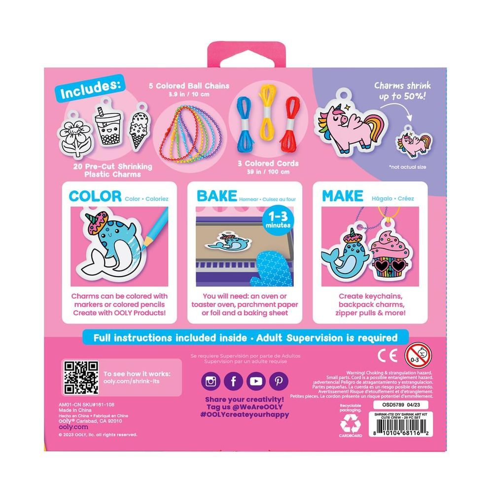 Ooly - Shrink-Its! DIY Shrink Art Kit - Cute Crew