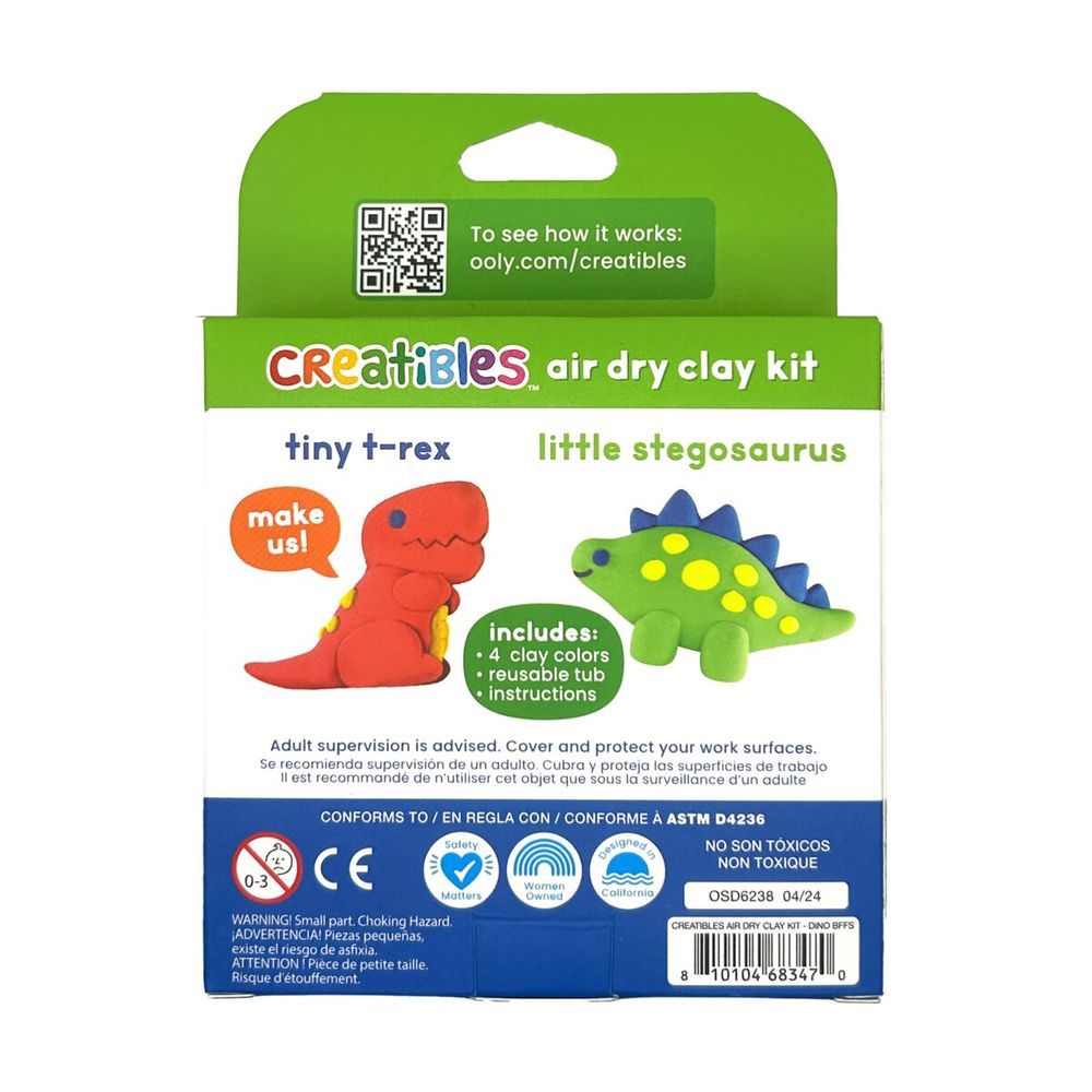 Ooly - Creatibles D.I.Y. Air Dry Clay Kit - Dino BFFs - 4 Pcs