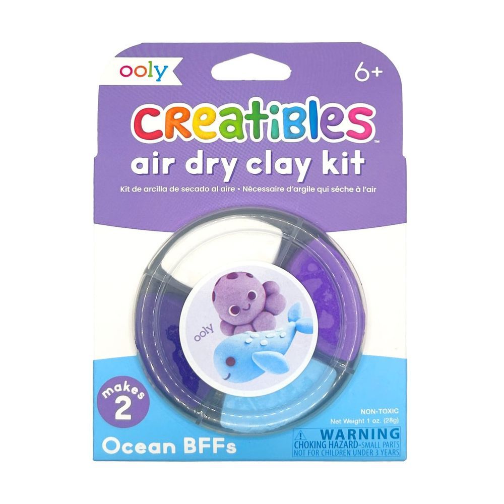 Ooly - Creatibles D.I.Y. Air Dry Clay Kit - Ocean BFFs - 4 Pcs