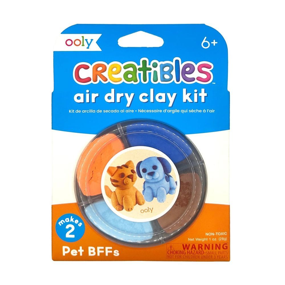 Ooly - Creatibles D.I.Y. Air Dry Clay Kit - Pet BFFs - 4 Pcs